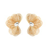 Alloy Flower Petals Diamondencrusted Earrings For Women
