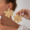 Alloy Flower Pleated Electroplated Women's Earrings