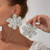 Alloy Flower Pleated Electroplated Women's Earrings
