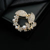 Alloy Flower Retro Brooch Diamondencrusted Electroplated Women's Clothing Accessories