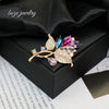 Alloy Flower Shape Rhinestone Brooch Electroplated Unisex
