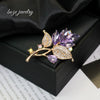 Alloy Flower Shape Rhinestone Brooch Electroplated Unisex