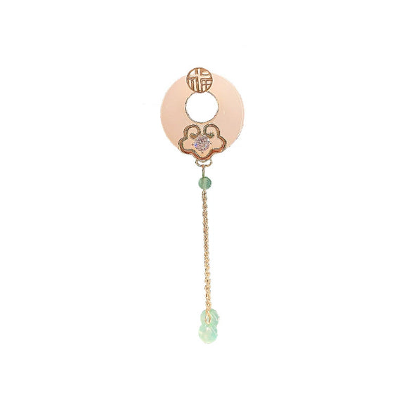 Alloy Flower Shaped Electroplated Brooch For Women Ancient Style Tassel