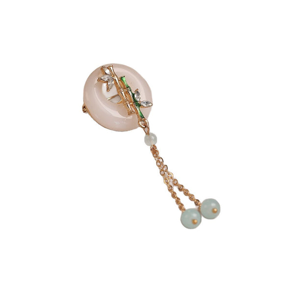 Alloy Flower Shaped Electroplated Retro Tassel Brooch For Women