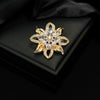 Alloy Flower Shaped Pearl Inlaid Electroplated Brooch Clothing Accessories For Women And Unisex