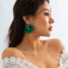 Alloy Flower Style Electroplated Women's Earrings