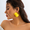 Alloy Flower Style Electroplated Women's Earrings