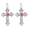Alloy Flower Vine Cross Stud Earrings For Women Geometric Gothic Retro Hip Hop Exaggerated Electroplated
