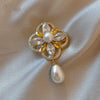 Alloy Flower Water Drop Pearl Women's Brooch With Electroplating Treatment