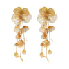 Alloy Flower Women's Light Luxury Multilayer Exaggerated Earrings With Electroplating