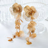 Alloy Flower Women's Light Luxury Multilayer Exaggerated Earrings With Electroplating