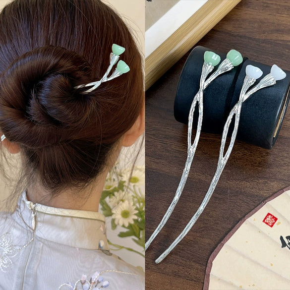 Alloy Flowers Electroplated Styling Hairpin