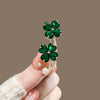 Alloy Fourleaf Clover Brooch For Women Electroplated Natural Style Suit Sweater Accessories
