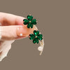 Alloy Fourleaf Clover Brooch For Women Electroplated Natural Style Suit Sweater Accessories