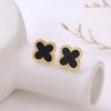 Alloy Fourleaf Clover Electroplated Women's Earrings Fashionable Jewelry With Flower Design
