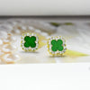 Alloy Fourleaf Clover Electroplating Flowers Earrings