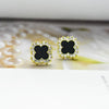 Alloy Fourleaf Clover Electroplating Flowers Earrings