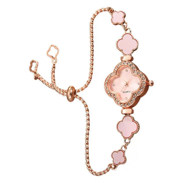 Alloy Fourleaf Clover Women's Bracelet Watch Light Luxury Fashion New Style