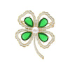 Alloy Fourleaf Clover Women's Electroplated Pin Brooch Accessories With Design Sense For Coat Decor