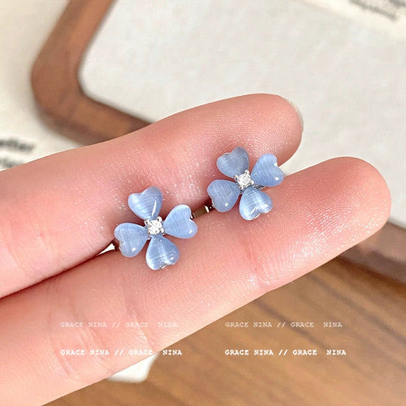 Alloy Fourleaf Flower Electroplated Women's Earrings