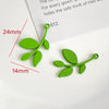Alloy Fresh Green Leaf Camellia Lily Beaded Accessories With Dripping Oil Design For Bracelet Necklace Earrings Diy Handmade