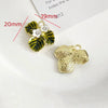 Alloy Fresh Green Leaf Camellia Lily Beaded Accessories With Dripping Oil Design For Bracelet Necklace Earrings Diy Handmade