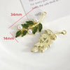 Alloy Fresh Green Leaf Camellia Lily Beaded Accessories With Dripping Oil Design For Bracelet Necklace Earrings Diy Handmade