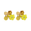 Alloy Fresh Style Flower Stud Earrings With Silver Needle Diamond Opal Crystal And Electroplating Treatment
