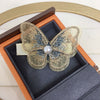 Alloy Freshwater Pearl Hairpin Duckbill Clip With Embroidery Butterfly Design For Women