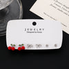 Alloy Fruit Earrings Cute Cartoon Cherry Watermelon Strawberry Electroplated For Women