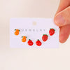 Alloy Fruit Earrings Cute Cartoon Cherry Watermelon Strawberry Electroplated For Women