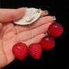 Alloy Fruit Geometric Diamond Encrusted Women's Earrings