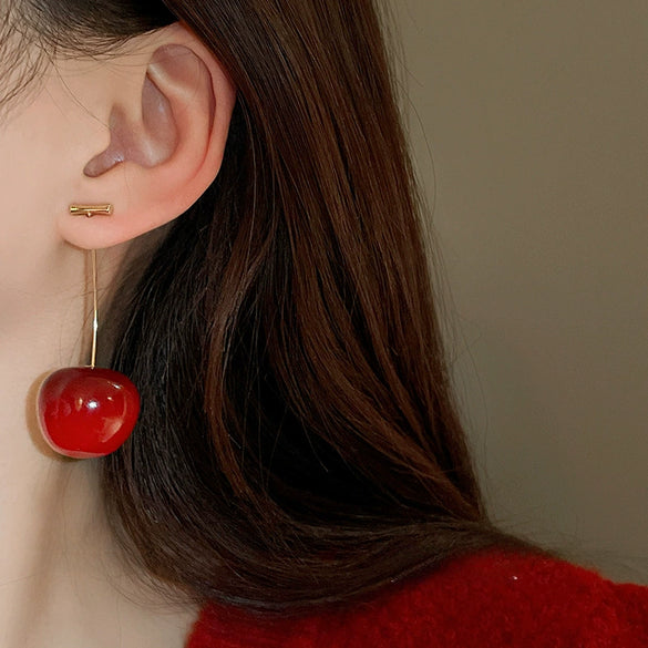 Alloy Fruit Geometric Diamond Encrusted Women's Earrings