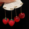 Alloy Fruit Geometric Diamond Encrusted Women's Earrings