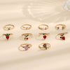 Alloy Fruit Series Apple Peach Strawberry Cherry Butterfly Grape Fun Unisex Rings With Geometric Pattern And Electroplating Treatment