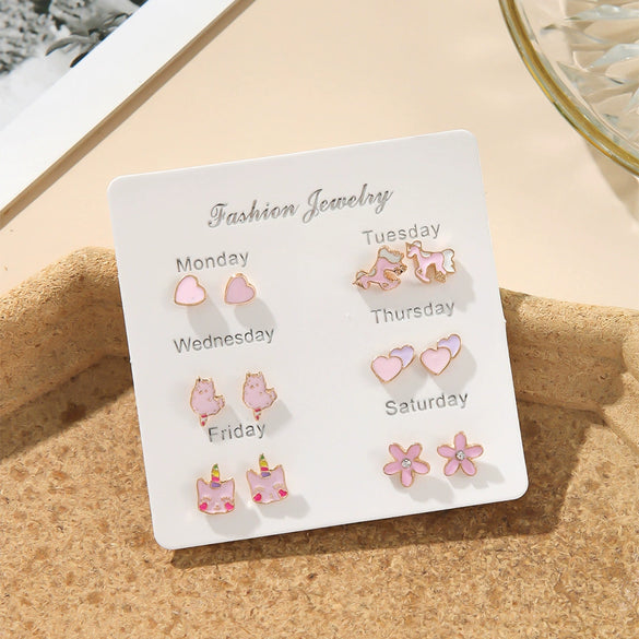 Alloy Fruit Shape Dripping Oil Design Women's Earrings Set