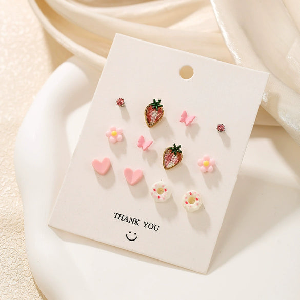 Alloy Fruit Shape Dripping Oil Design Women's Earrings Set