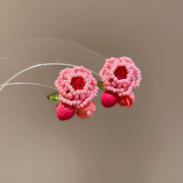 Alloy Fruit Shaped Diamond Set Women's Earrings
