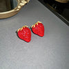 Alloy Fruit Shaped Diamond Set Women's Earrings