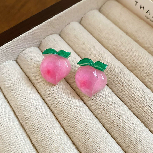 Alloy Fruit Shaped Diamond Set Women's Earrings