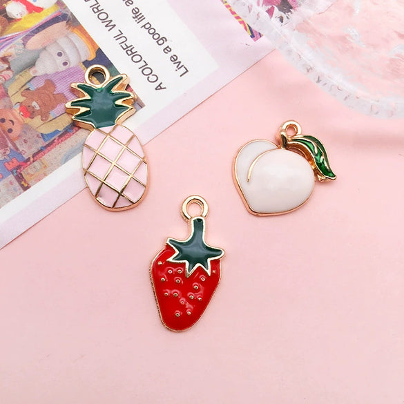 Alloy Fruit Style Dripping Oil Pendant Jewelry Accessories