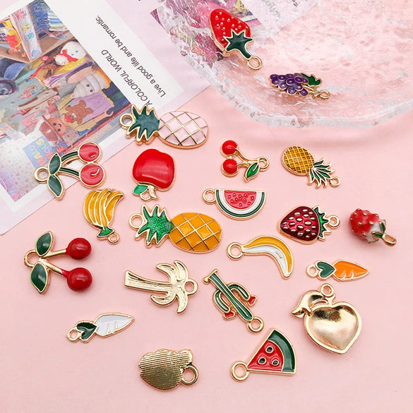 Alloy Fruit Style Dripping Oil Pendant Jewelry Accessories