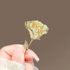 Alloy Fulldiamond Rose Brooch For Women Electroplated Luxury Fashion Accessories