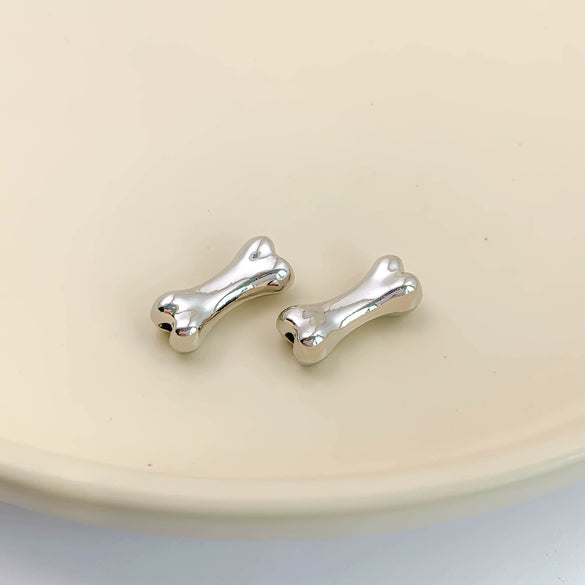 Alloy Fun Bone Beads Electroplated Ins Style Diy Accessories For Jewelry Making