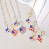 Alloy Geometric American Flag Fivepointed Star Chain Bracelet Electroplated Unisex