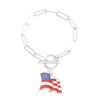 Alloy Geometric American Flag Fivepointed Star Chain Bracelet Electroplated Unisex