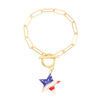 Alloy Geometric American Flag Fivepointed Star Chain Bracelet Electroplated Unisex