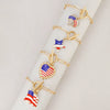 Alloy Geometric American Flag Fivepointed Star Chain Bracelet Electroplated Unisex