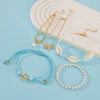 Alloy Geometric And Animal Style Handmade Beaded Chain Conch Starfish Bracelet For Women