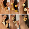 Alloy Geometric And Flower Patterned Electroplated Threedimensional Ginkgo Leaf Women's Earrings